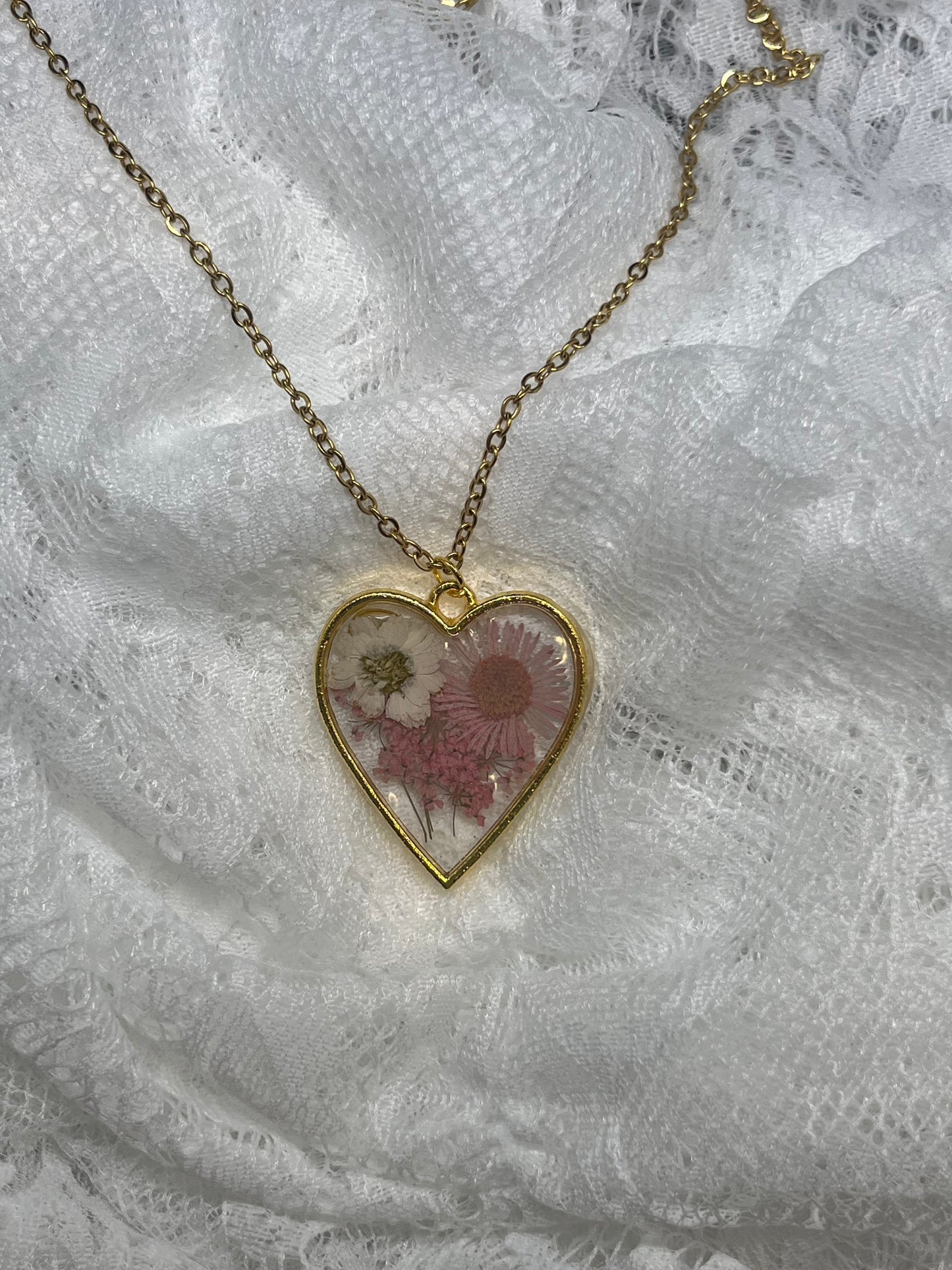 Gold pink heart