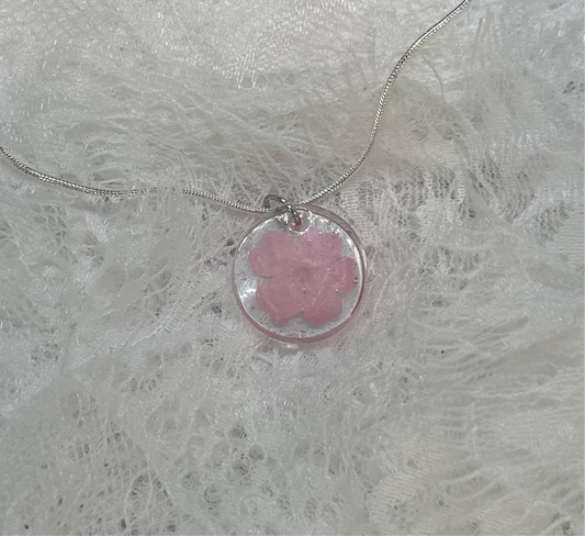Pink flower necklace