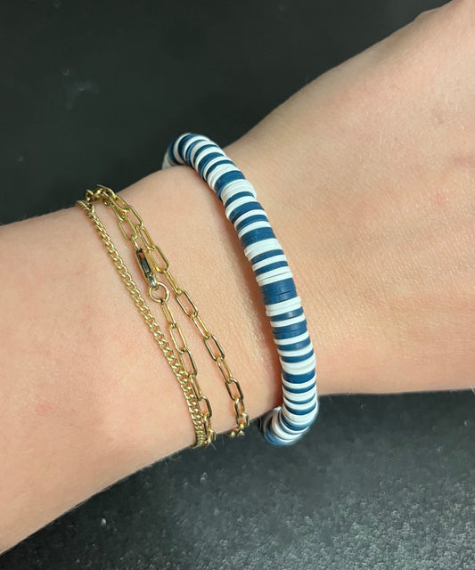 Bracelet: Navy & White