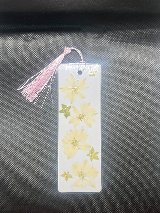 White floral bookmark
