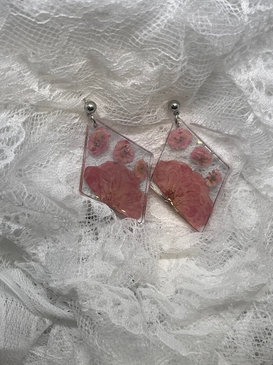 Pink dangle earrings