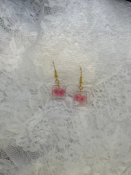 Pink dangle earrings