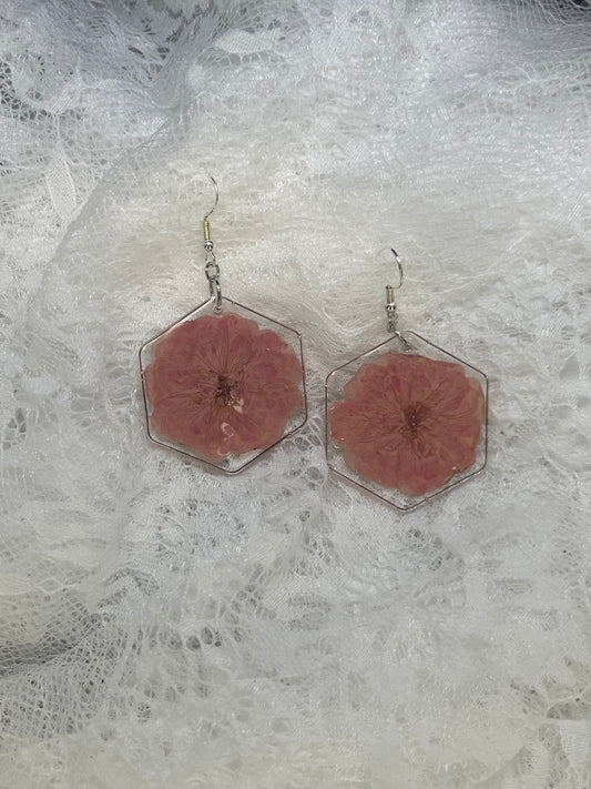 Pink dangle earrings
